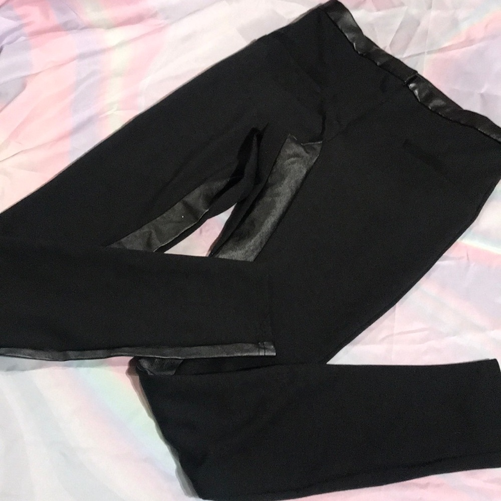 Walter baker pants black faux leather tuxedo cigarette legging vintage y2k slim